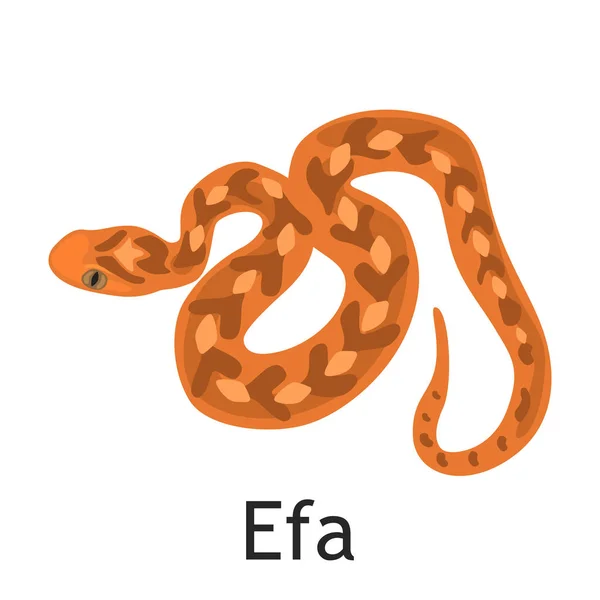 Efa 뱀 색상 플랫 아이콘 — 스톡 벡터