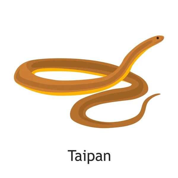 Taipan serpiente de color icono plano — Vector de stock