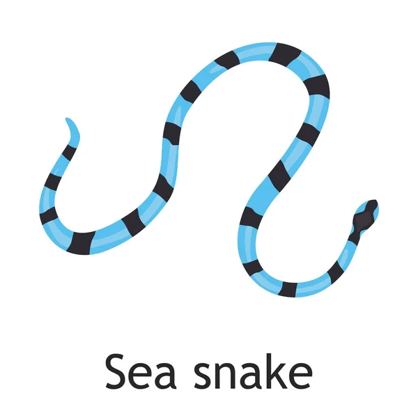 Icono plano de color serpiente de mar — Archivo Imágenes Vectoriales