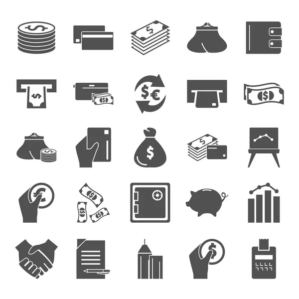 Conjunto de dinero y finanzas iconos simples para el diseño web y móvil — Vector de stock
