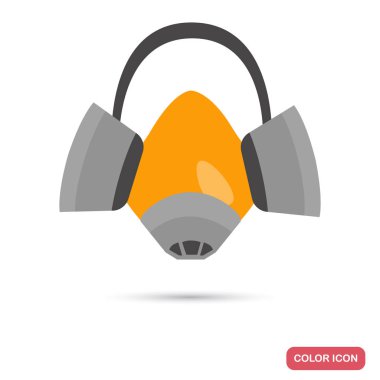 Gaz maskesi renk düz simgesi web ve mobil tasarım için