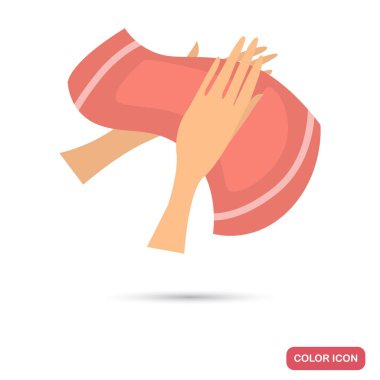 Eller bir simgeyle havlu renk düz web ve mobil tasarım