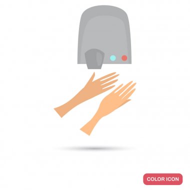Web ve mobil tasarım için renk düz simge kurutma altında ellerini ıslak