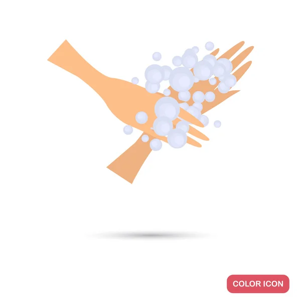 Τα χέρια με σαπούνι αφρού χρώμα επίπεδη εικόνα για το web και κινητό σχεδιασμού — Διανυσματικό Αρχείο
