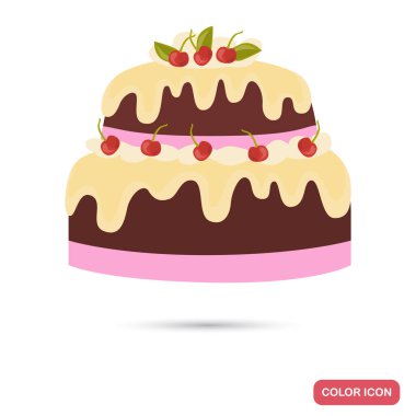 Süt sır renk düz simgesi ile çikolatalı kek