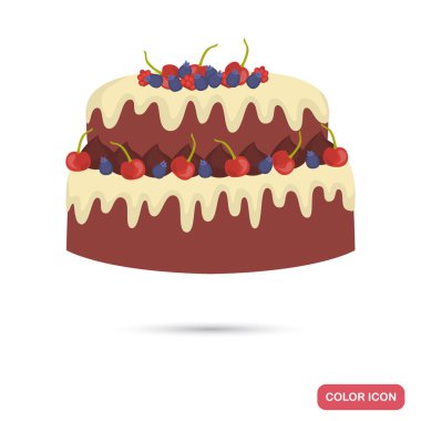 Çikolata sosu ve çilek ile çikolatalı kek