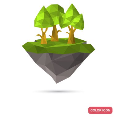 Çokgen stilini renk simgesi ağaçları ile Iskand