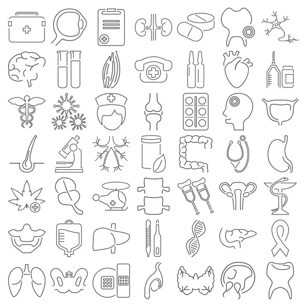Große Symbole für Medizin und Anatomie für Web und mobiles Design — Stockvektor