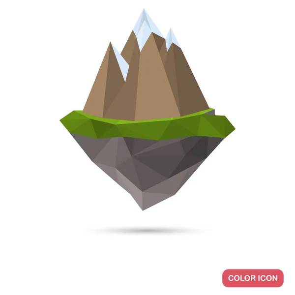 Ada dağlar çokgen stilini renk simgesi — Stok Vektör