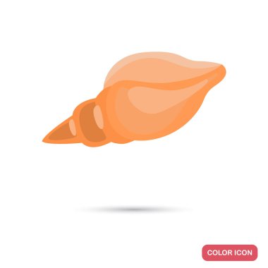 Deniz kabuğu renkli düz simgesi web ve mobil tasarım için