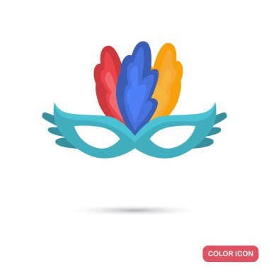 Karnaval maskesi renk düz simgesi web ve mobil tasarım için
