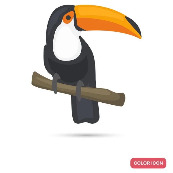 Toucan color flat icon for web and mobile design — Stock Vector