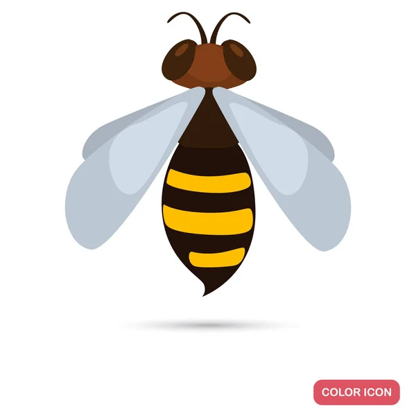 Ícone liso da cor da abelha — Vetor de Stock