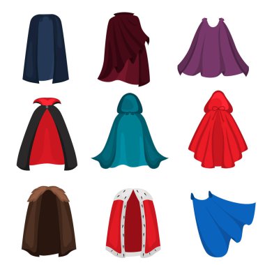 Diffeerent pelerininin düz Icons set renk
