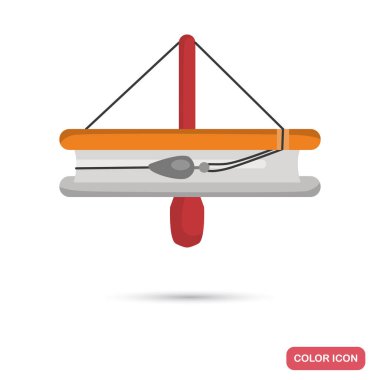 Yırtıcı balık renk düz simgesi yakalamak için daire