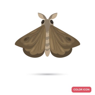 Night moth color flat icon clipart