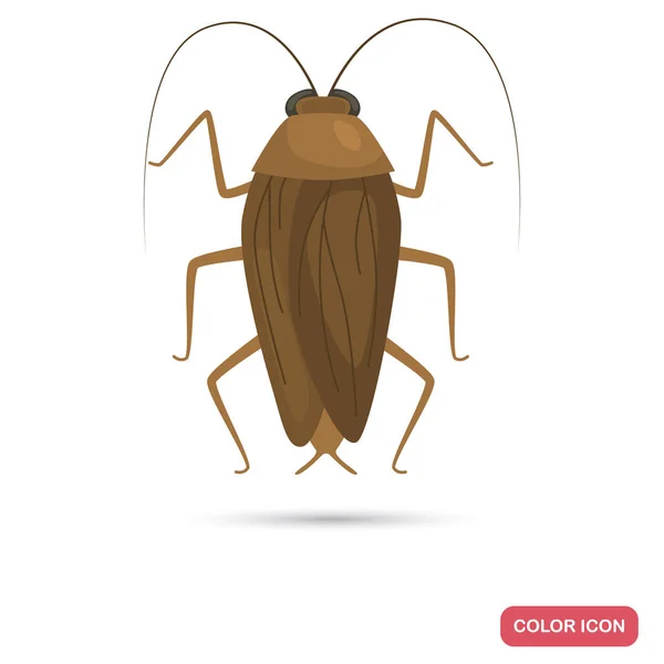 Icona piatta di colore scarafaggio — Vettoriale Stock