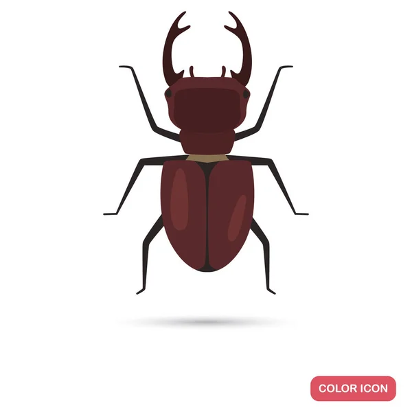 Beetle deer color flat icon — Stock Vector