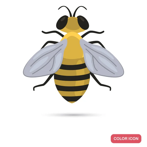 Cute bee color flat icon — Stock Vector