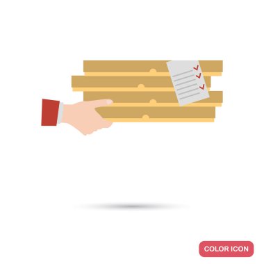 Pizza teslim hizmeti renk düz simgesi