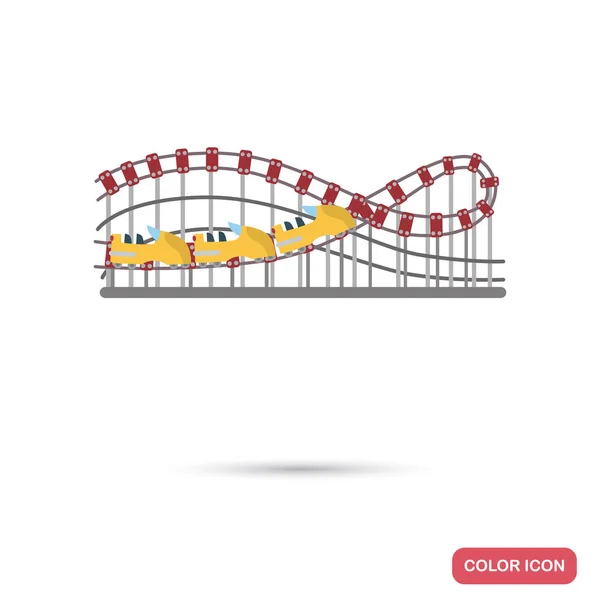 Roller Coaster έλξης επίπεδη εικονίδιο χρώμα — Διανυσματικό Αρχείο