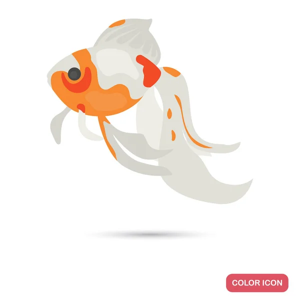 Aquarium Veiltail poisson couleur icône plate — Image vectorielle