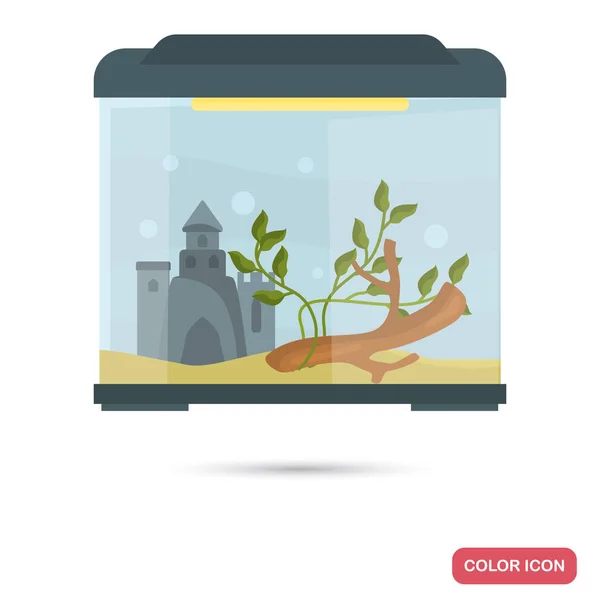 Colore dell'acquario icona piatta — Vettoriale Stock