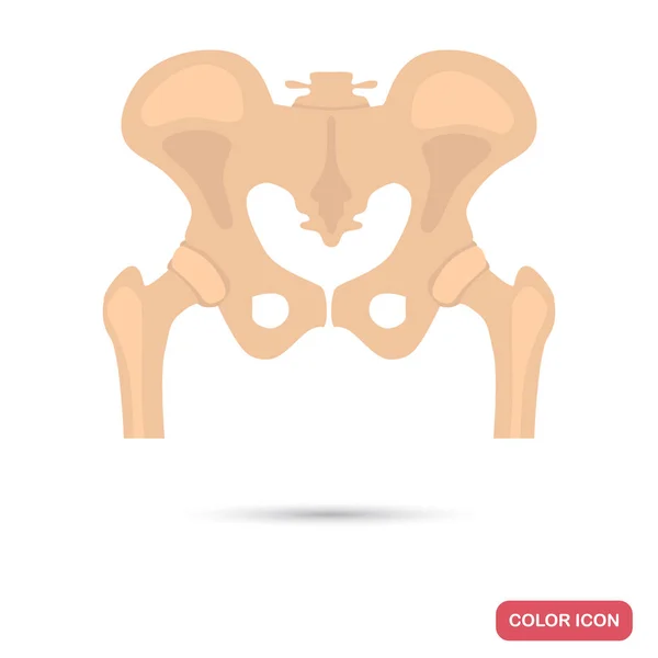 Huesos pélvicos humanos color icono plano — Archivo Imágenes Vectoriales