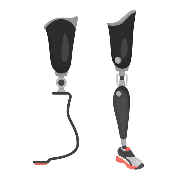 Atletik ve geleneksel bacak protezi renk düz ayarlamak — Stok Vektör