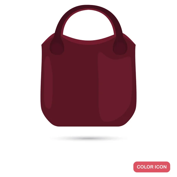Señora tienda bolsa de color icono plano — Vector de stock