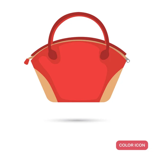 Señora bolso de mano color icono plano — Vector de stock