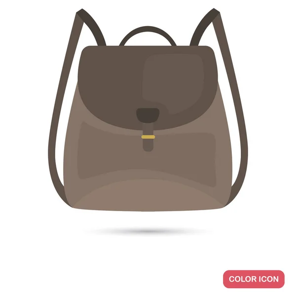 Señora mochila color icono plano — Vector de stock
