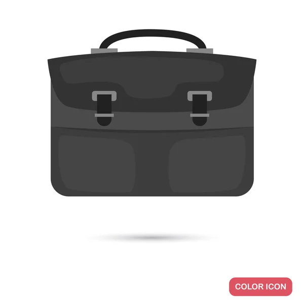 Men business briefcase color flat icon — Stock Vector