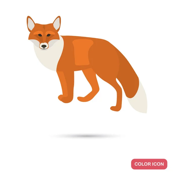 Zorro rojo icono plano de color para el diseño web y móvil — Vector de stock