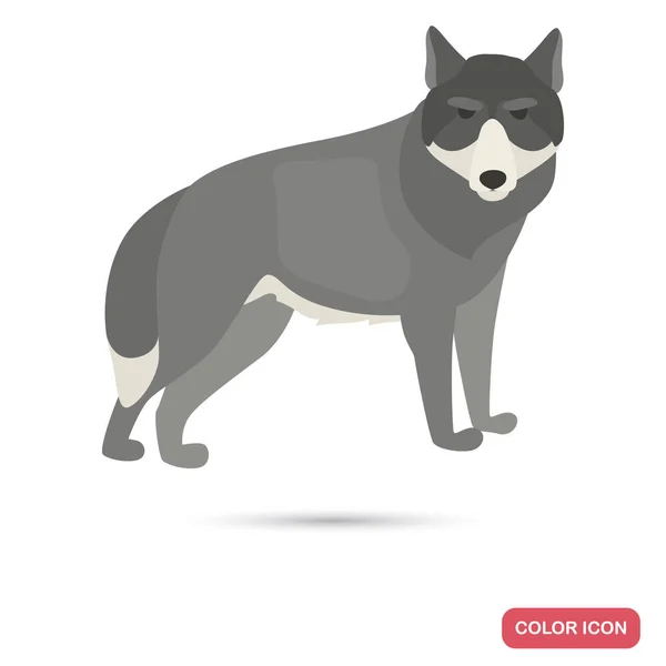 Lobo icono plano de color para el diseño web y móvil — Vector de stock