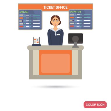 Hava bilet Danışma renk düz illüstrasyon