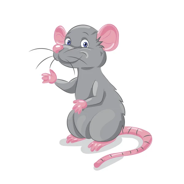 Ratón con orejas rosadas — Vector de stock