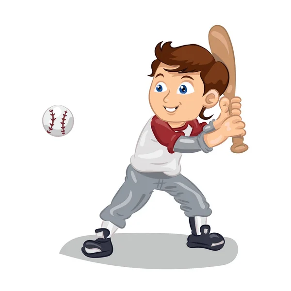 Basebollspelare med slagträ — Stock vektor