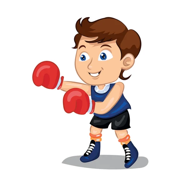 Boxeador en guantes — Vector de stock