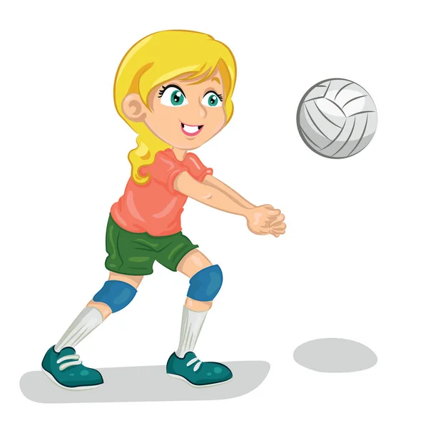 Jugador de voleibol Chica — Vector de stock