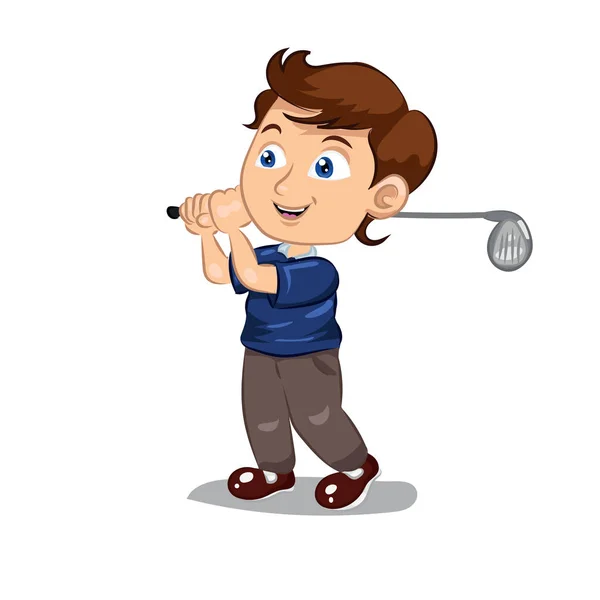 Jugador de golf con palos de golf — Vector de stock