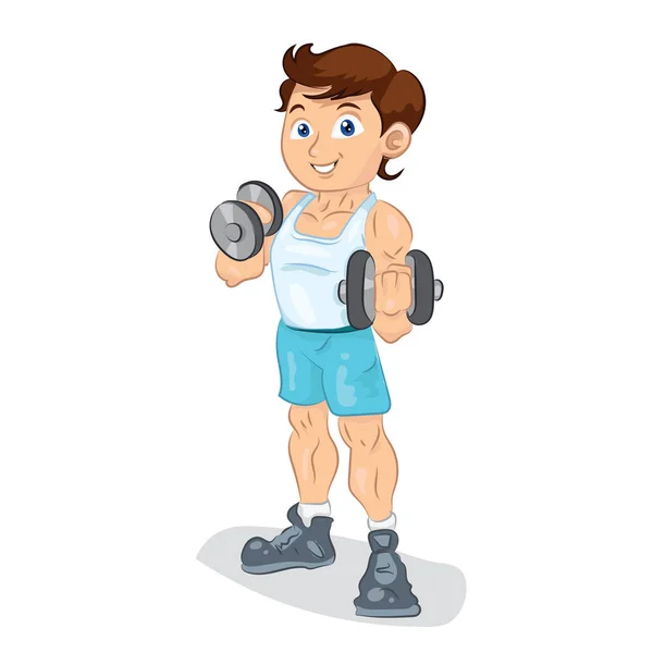 vücut geliştirmeci sporcu dumbbells ile