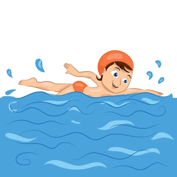 Nadador na piscina —  Vetores de Stock