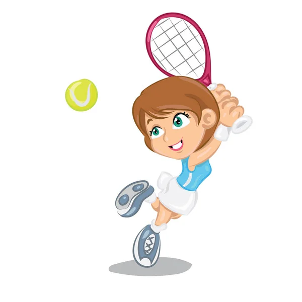 Tennis speler meisje met racket — Stockvector