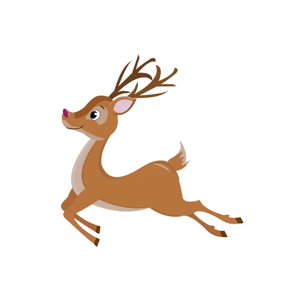 Baby deer run and jump — Stock Vector