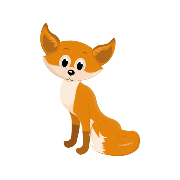 Rode baby fox zitten — Stockvector