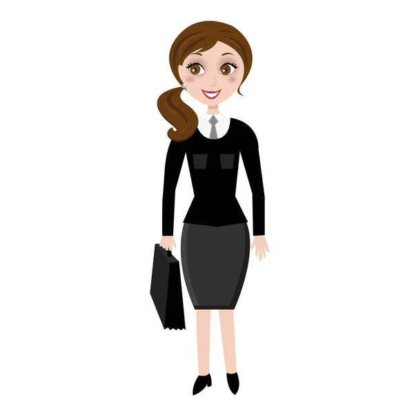 Geschäftsfrau mit Tasche — Stockvektor