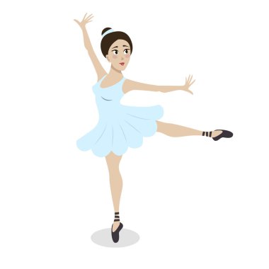 Balerin esmer kız dansları tutu pointe üzerinde