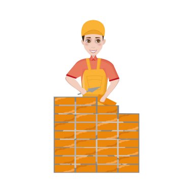 kask oluşturucu adam tuğla ile macun bıçak yapar.