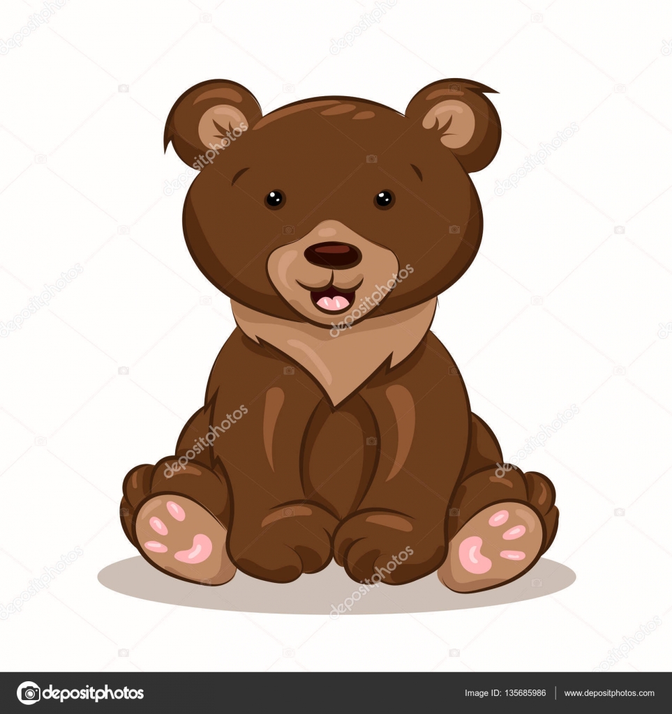 Image vectorielle Mignon bébé ours brun à bouche ouverte par  ©yasyarik.gmail.com - 135685986, image size:1600x1700